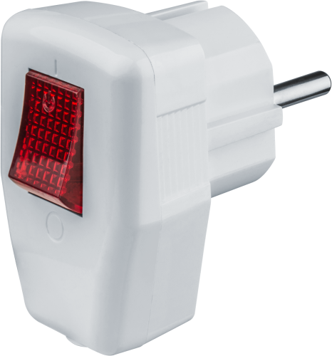 Вилка с выкл. c зк белая 16А 250В NCA-PL05-16A-ESC-WH Navigator 61364