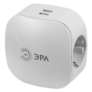 Разветвитель 3гн с з/к со шторк. +2 USB белый ЭРА 16А (SP-3е-USB-2A)