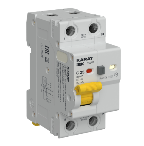 KARAT УЗДП с АВДТ 1P+N C 25А 30мА тип A IEK