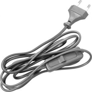 Шнур с вилкой и выкл 1,9м серый KF-HK-1 Feron