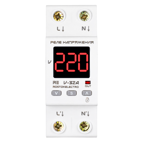 Реле напряжения с дисплеем RE V-32A ROSTOKELECTRO (Россия)