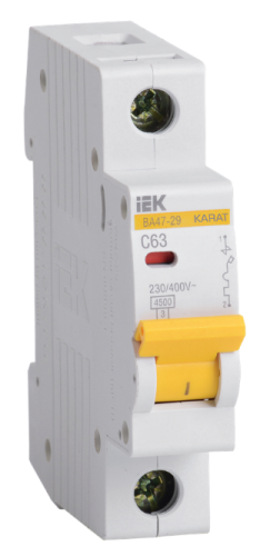 KARAT Авт. выкл. ВА47-29 1P C 63А 4,5кА IEK