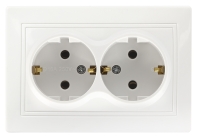 Розетка 2гн сп с зк белая 16А Венера Smartbuy