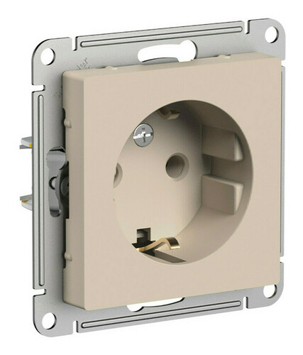Механизм Розетка 1гн с/п с з/к AtlasDesign Песочный САМОЗАЖИМ ATN001243S (5/20)