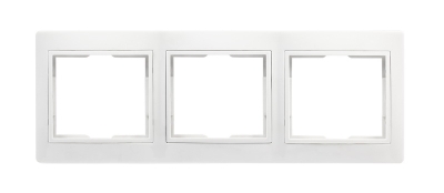 Рамка 3-местная горизонтальная белая 