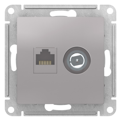 Механизм Розетка AtlasDesign Алюминий TV+RJ45(ATN000389)
