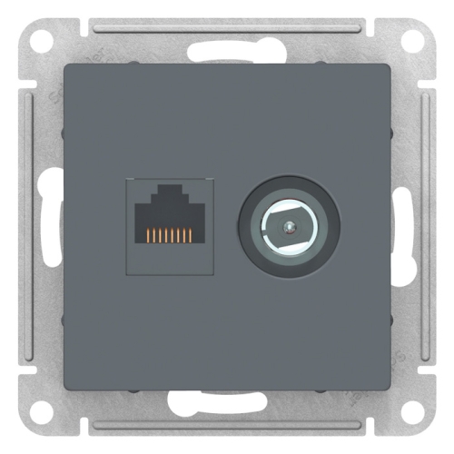 Механизм Розетка AtlasDesign Грифель TV+RJ45(ATN000789)