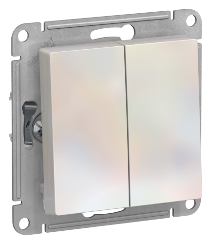 Механиз Выключатель 2-кл с/п Проходной Жемчуг 10А AtlasDesign (10/60) ATN000465