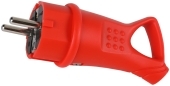 Вилка с кольцом каучук КРАСНАЯ 2Р+РЕ 16А/IP44 Smartbuy (SBE-16-P08-R) (20/200)