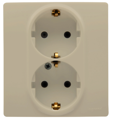 Розетка 2гн з/к авт  слон кость (L672333)