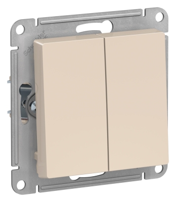 Механиз Выключатель 2-кл с/п Бежевый 10А AtlasDesign (20/160) ATN000251