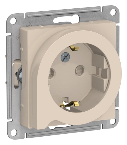 Механизм Розетка AtlasDesign Бежевый 1гн с/п с з/к Со шторками с выталкивателем ATN000247 (15/120)