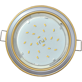 Светильник GX53 H4 круг золото-серебро-золото Ecola  38*106 FQ53H4ECB (9401)  (10/50)