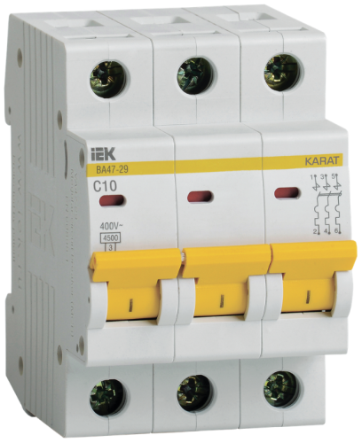 KARAT Авт. выкл. ВА47-29 3P C 10А 4,5кА IEK
