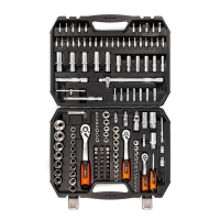 Набор  инструмента НАИ-09/150 с торцевыми шестигранными головками и трещоткой 1/2’’, 1/4’’, 3/8 КВТ