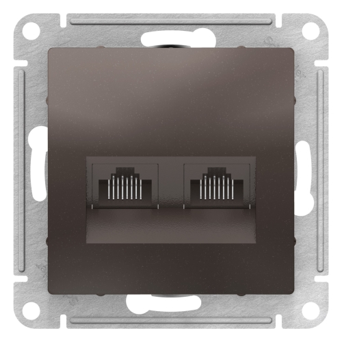 Механизм Розетка комп RJ45+RJ45 Мокко Atlas Desing  ATN000685