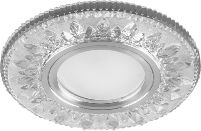 Светильник LED вст. с подсветкой 15LED*2835 SMD 4000K, MR16 50W G5.3, белый./хром. CD903