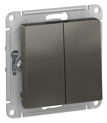 Механиз Выключатель 2-кл с/п Проходной Сталь 10А AtlasDesign (20/160) ATN000965