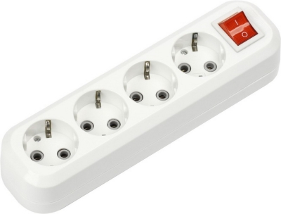 Колодка 4гн с зк с выкл. белая Smartbuy