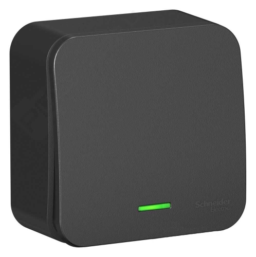 Выключатель 1кл Blanca о/п Антрацит с Подсв. 10А с изол. пл. BLNVA101116