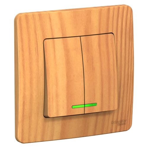 Выключатель 2кл Blanca с/п Ясень с Подсв. 10А BLNVS010515 (6/60)