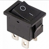Выключатель клавишный 250V 6А (4с) ON-OFF  черный Mini REXANT (36-2146)