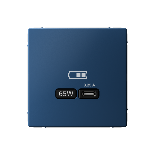 ARTGALLERY USB РОЗЕТКА тип-С 65Вт высокоскор.заряд. QC, PD, механизм, АКВАМАРИН