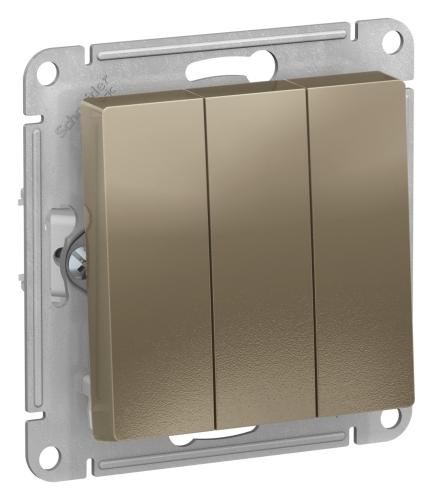 Механиз Выключатель 3-кл с/п Шампань 10А AtlasDesign (20/160) ATN000531