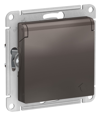 Механизм Розетка AtlasDesign Мокко 1гн с/п с з/к Со шторками и крышкой ATN000646 (10/60)