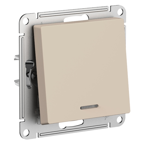 Механизм Выкл. 1-кл с/п с Подсв. 10А AtlasDesign Песочный ATN001213 (5/20)