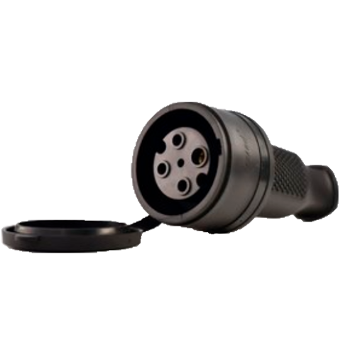 Розетка переносная с защитной крышкой каучуковая 380В 3P+PE 32A IP44 Lezard