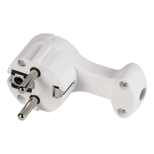 Вилка с кольцом c з/к белая плоская (8мм) 16А 250В Smartbuy (20/200)