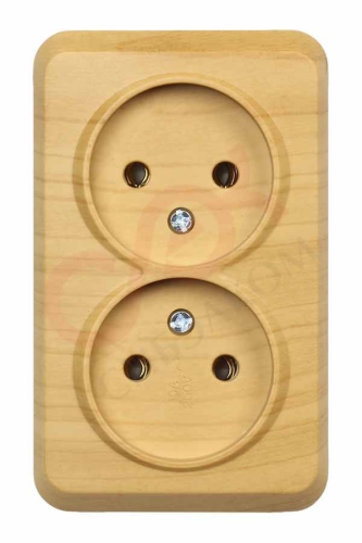 Розетка 2гн  о/п светлое дерево 