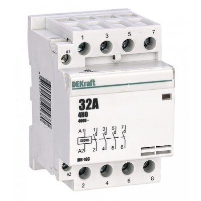 Модульный контактор 4НО 32А 230В МК-103 DEKraft