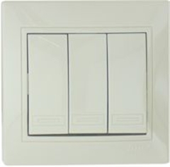 Выключатель 3кл MIRA крем (0303109)