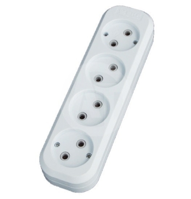 Колодка 4гн белая Smartbuy