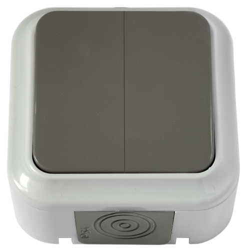 Выключатель 2кл оп А56-224 (03)  ПРАЛЕСКА АКВА БЕЛЫЙ IP54 (60)