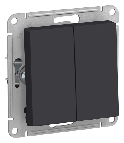 Механиз Выключатель 2-кл с/п Карбон 10А AtlasDesign (20/160) ATN001051