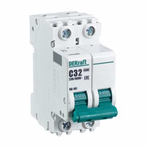 Авт. выкл. 2Р 32А х-ка C ВА-101 4,5кА DEKraft