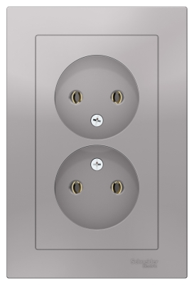 Розетка AtlasDesign Алюминий 2гн с/п(ATN000320)