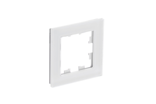 Рамка 1-ая AtlasDesign Nature Натуральное стекло-Белый (универс) ATN360101