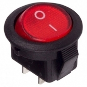 Выключатель клавишный круглый 250V 6А (2с) ON-OFF  красный REXANT (36-2560)
