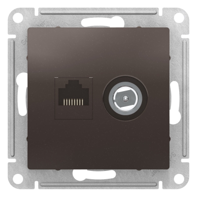 Механизм Розетка TV+RJ45  Atlas Desing Мокко  ATN000689