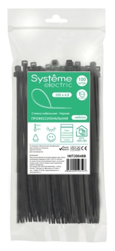 Хомут 4,8х200мм нейлон черный Schneider Electric (100шт)