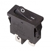 Выключатель клавишный 250V 6А (2с) ON-OFF  черный  Mini REXANT (36-2050) (10)