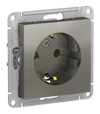 Механизм Розетка 1гн с/п с з/к AtlasDesign сталь САМОЗАЖИМ ATN000943S (5/20)