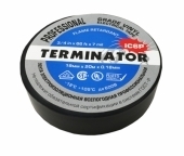 Изолента Terminator СУПЕРПРЕМИУМ IC6P (черная) 19мм*20м термостойкая, огнеупор.(эл.285%) (10/200)