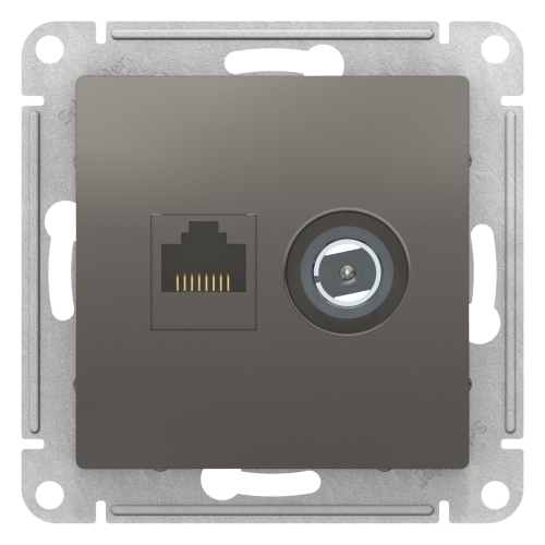 Механизм Розетка AtlasDesign Сталь TV+RJ45 ATN000989 (5/20)