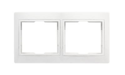 Рамка 2-местная горизонтальная белая 