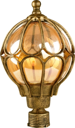 Светильник улично-сад на трубу 230В 60 Вт черн золото шар малый (PL3703) (6)